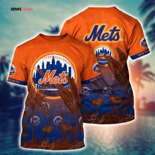 MLB New York Mets 3D T-Shirt Island Adventure For Sports Enthusiasts