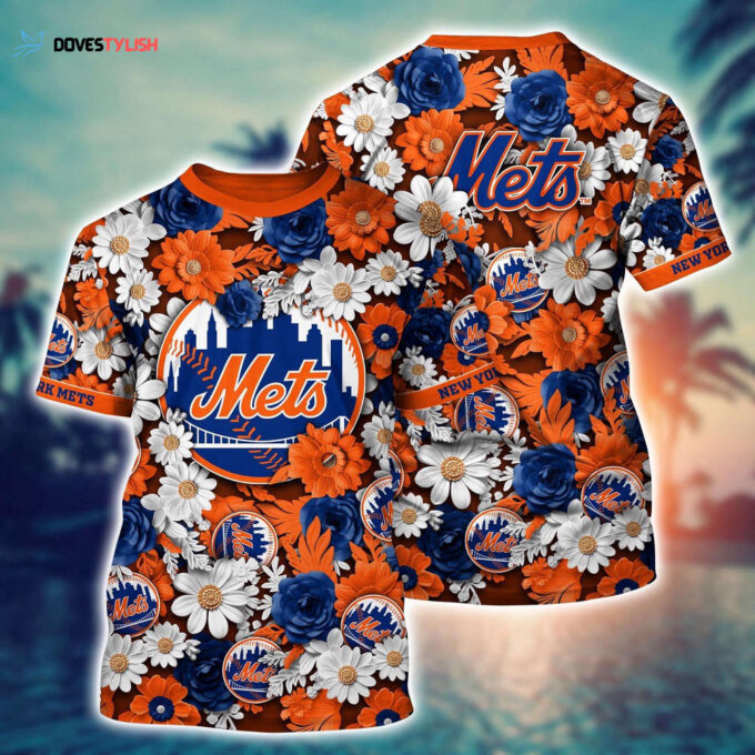 MLB New York Mets 3D T-Shirt Sunset Slam Serenade For Fans Sports