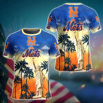 MLB New York Mets 3D T-Shirt Tropical Elegance For Fans Sports