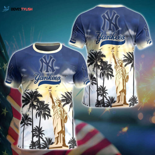 MLB New York Yankees 3D T-Shirt Tropical Elegance For Fans Sports