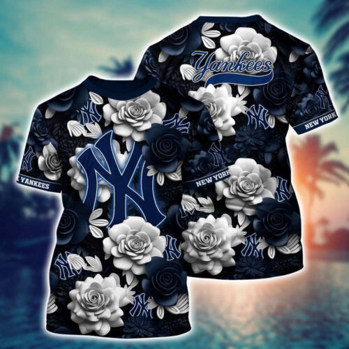 MLB New York Yankees 3D T-Shirt Tropical Trends For Fans Sports