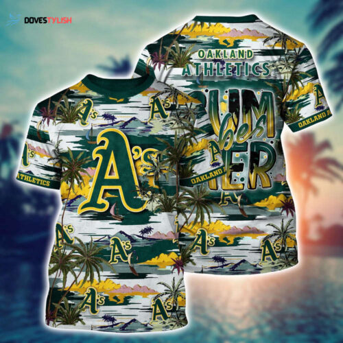 MLB Oakland Athletics 3D T-Shirt Floral Vibes For Fans Sports