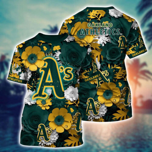 MLB Oakland Athletics 3D T-Shirt Sunset Slam Chic For Fans Sports