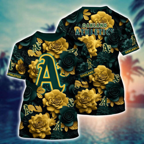 MLB Oakland Athletics 3D T-Shirt Tropical Trends For Fans Sports