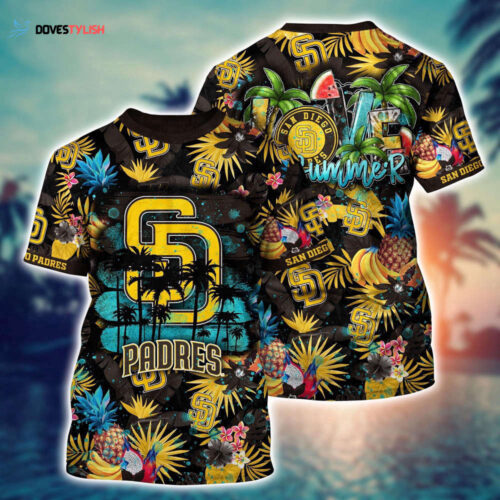 MLB San Diego Padres 3D T-Shirt Tropical Twist For Sports Enthusiasts