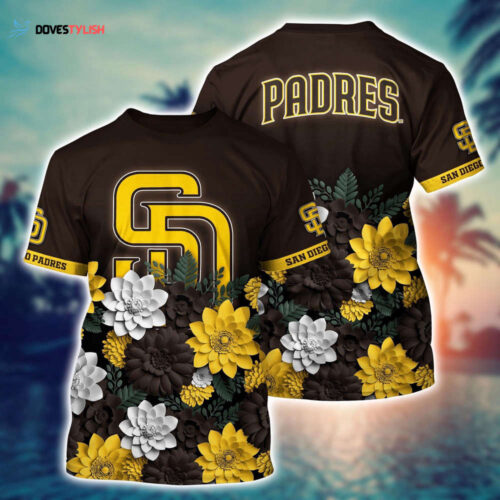 MLB San Diego Padres 3D T-Shirt Tropical Triumph Threads For Fans Sports