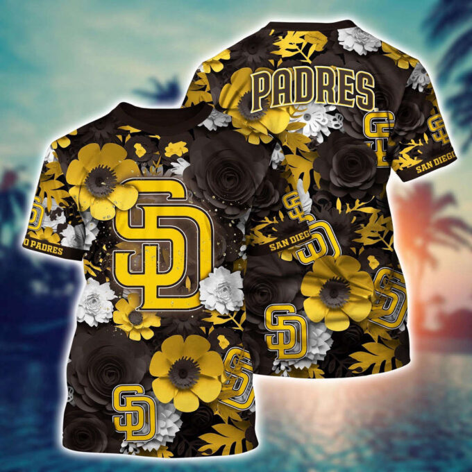 MLB San Diego Padres 3D T-Shirt Sunset Slam Chic For Fans Sports