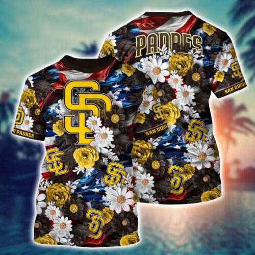 MLB San Diego Padres 3D T-Shirt Tropical Tranquility Bloom For Fans Sports