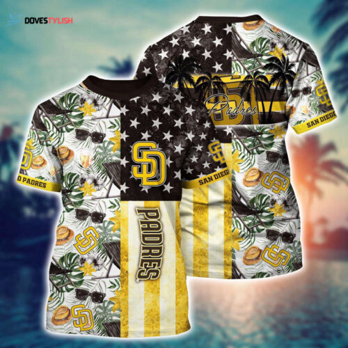 MLB San Diego Padres 3D T-Shirt Floral Vibes For Fans Sports