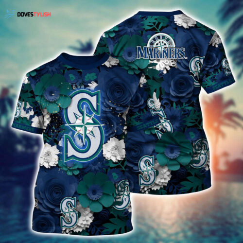 MLB Seattle Mariners 3D T-Shirt Sunset Slam Chic For Fans Sports