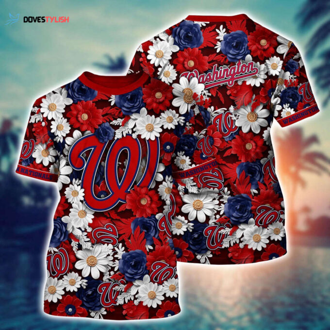 MLB Washington Nationals 3D T-Shirt Sunset Slam Serenade For Fans Sports