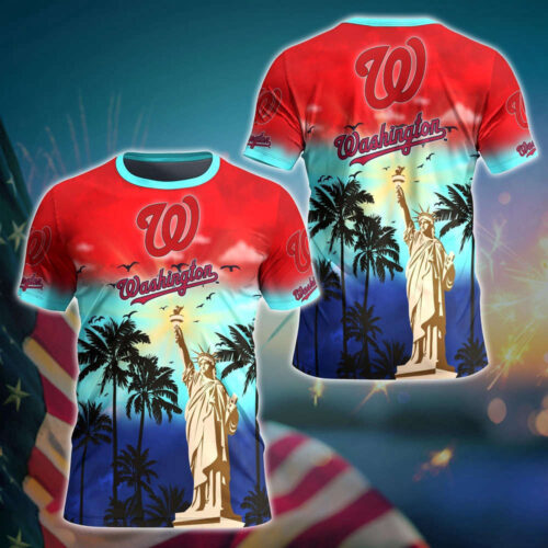 MLB Washington Nationals 3D T-Shirt Tropical Elegance For Fans Sports