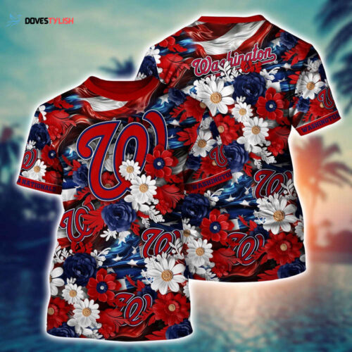 MLB Washington Nationals 3D T-Shirt Tropical Tranquility Bloom For Fans Sports