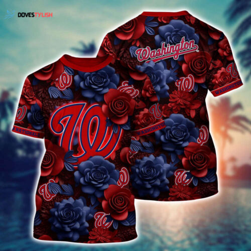 MLB Washington Nationals 3D T-Shirt Tropical Trends For Fans Sports