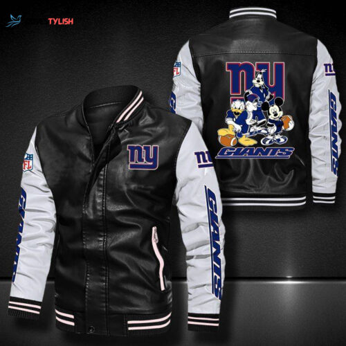New York Giants Leather Bomber Jacket