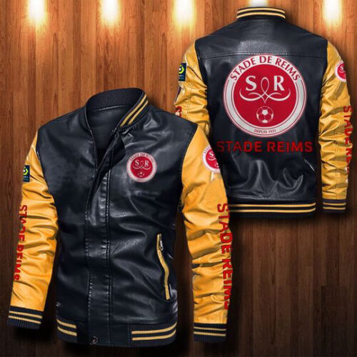 Stade De Reims Leather Bomber Jacket