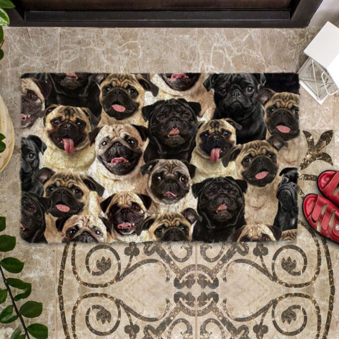 A Bunch Of Pugs Doormat gift for Pug dog lover Doormat