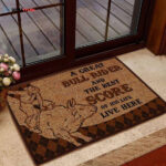 A Great Bull Rider And The Best Score Of His Life Easy Clean Welcome DoorMat