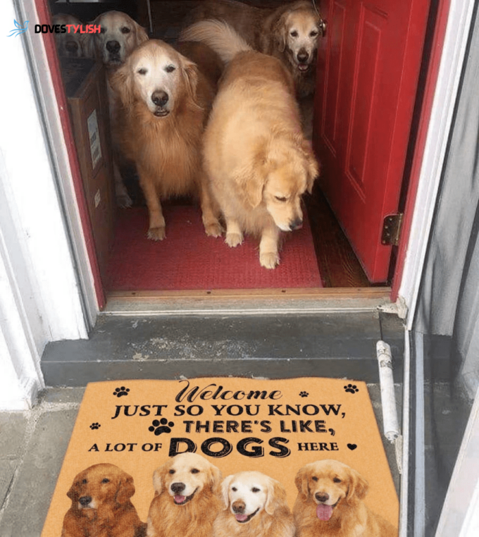 A Lot Of Dogs Here Easy Clean Welcome DoorMat