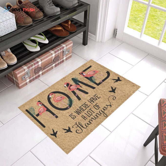 A Lot Of Flamingo Easy Clean Welcome DoorMat