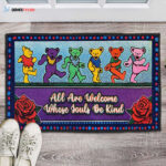 All Are Welcome Whose Souls Be Kind Door Mat Grateful Dead Dancing Bear Doormat