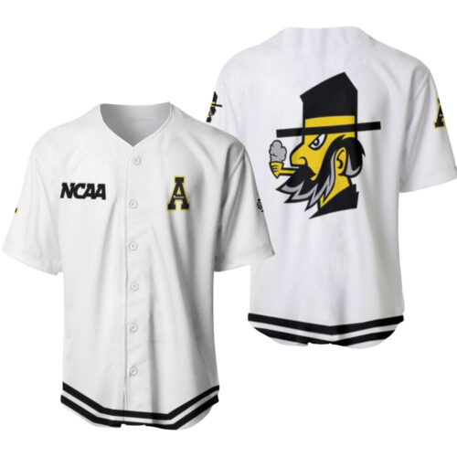 Appalachian State Mountaineers Classic White With Mascot Gift For Appalachian State Mountaineers Fans Baseball Jersey
