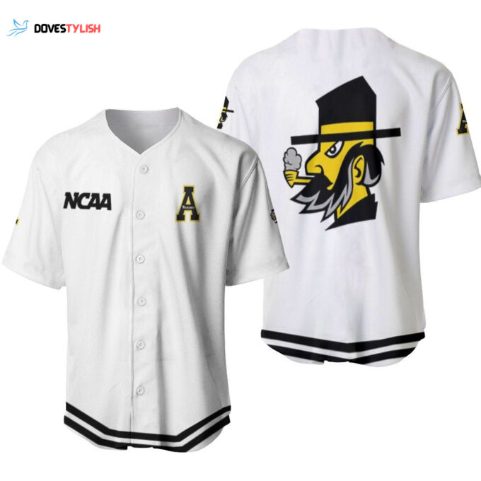 Appalachian State Mountaineers Classic White With Mascot Gift For Appalachian State Mountaineers Fans Baseball Jersey