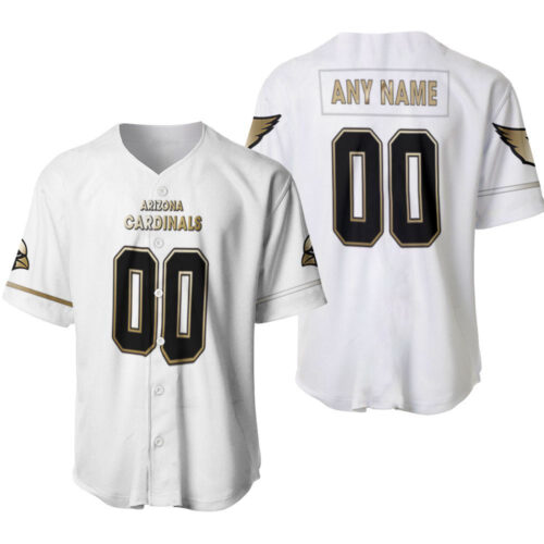 Arizona Cardinals American Football White 100th Season Golden Edition Desiged Allover Custom Gift For Arizona Fans Baseball Jersey