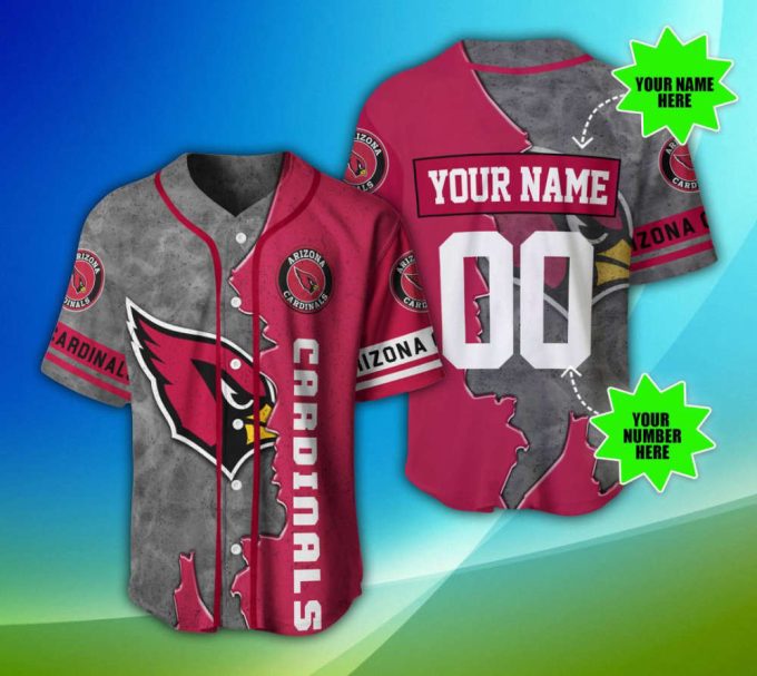 Arizona Cardinals Personalized Baseball Jersey