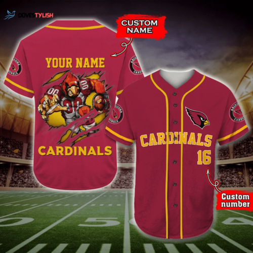 Arizona Cardinals Personalized Baseball Jersey