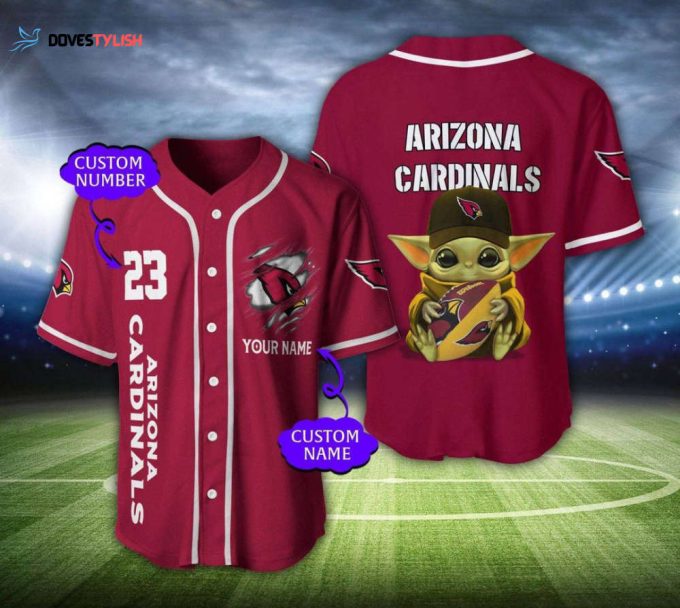 Arizona Cardinals Personalized Baseball Jersey Gift for Men Dad