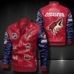 Arizona Coyotes Leather Bomber Jacket