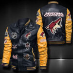 Arizona Coyotes Leather Bomber Jacket