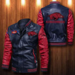 Arkansas Razorbacks Leather Bomber Jacket