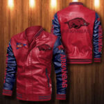 Arkansas Razorbacks Leather Bomber Jacket