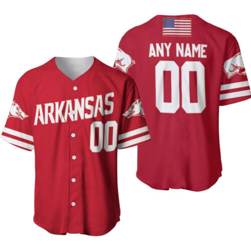 Arkansas Razorbacks Razorbacks College Red Baseball Designed Allover Custom Gift For Arkansas Fans Baseball Jersey