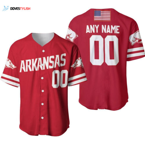 Arkansas Razorbacks Razorbacks College Red Baseball Designed Allover Custom Gift For Arkansas Fans Baseball Jersey