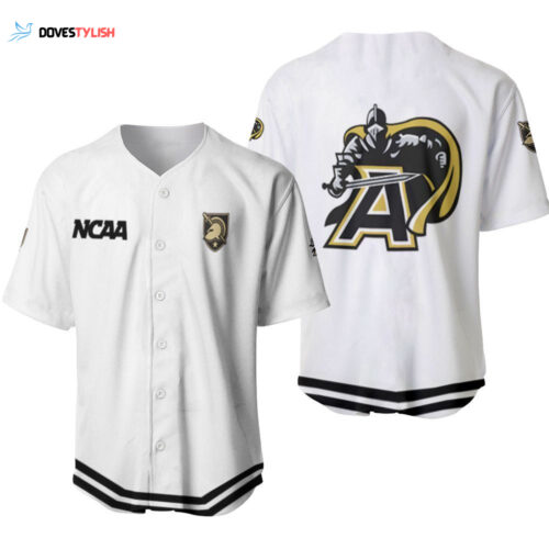 Army Black Knights Classic White With Mascot Gift For Army Black Knights Fans Baseball Jersey