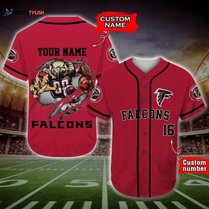 Atlanta Falcons Personalized Baseball Jersey