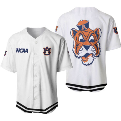 Auburn Tigers Classic White With Mascot Gift For Auburn Tigers Fans Baseball Jersey