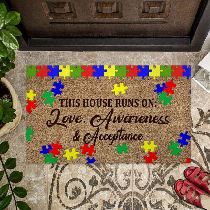 Autism Awareness Easy Clean Welcome DoorMat