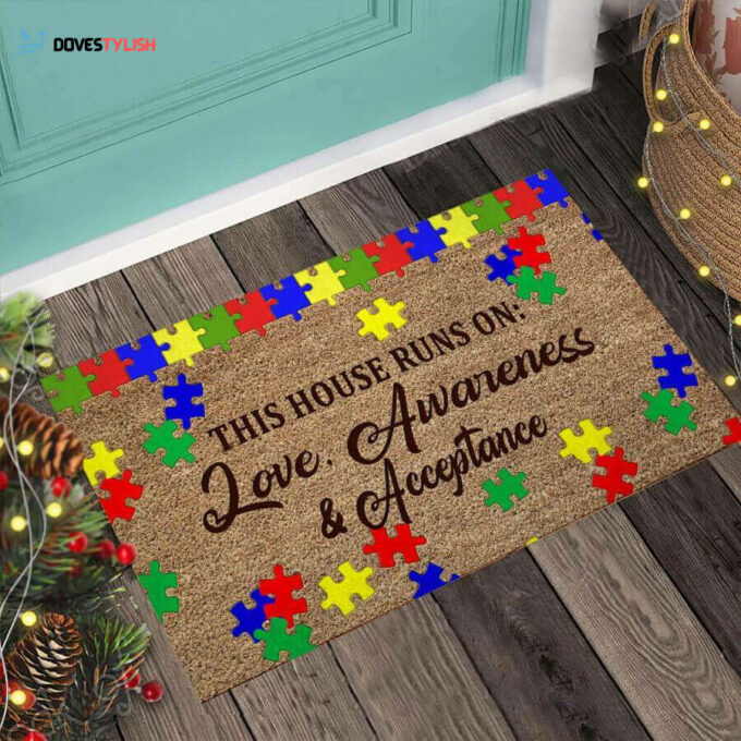 Autism Awareness Easy Clean Welcome DoorMat