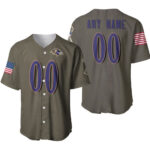 Baltimore Ravens Football Deion Sanders Salute To Service Retired Player Olive Designed Allover Custom Gift For Baltimore Fans Baseball Jersey