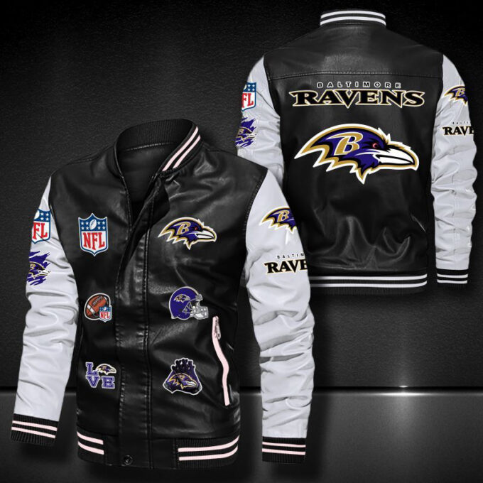 Baltimore Ravens Leather Bomber Jacket