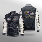 Baltimore Ravens Leather Bomber Jacket