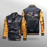 Baltimore Ravens Leather Bomber Jacket