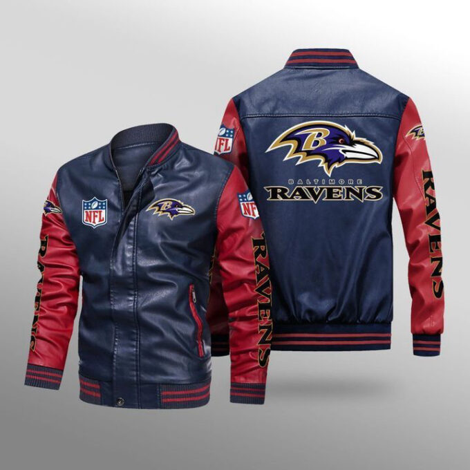 Baltimore Ravens Leather Bomber Jacket