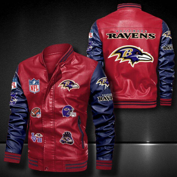 Baltimore Ravens Leather Bomber Jacket