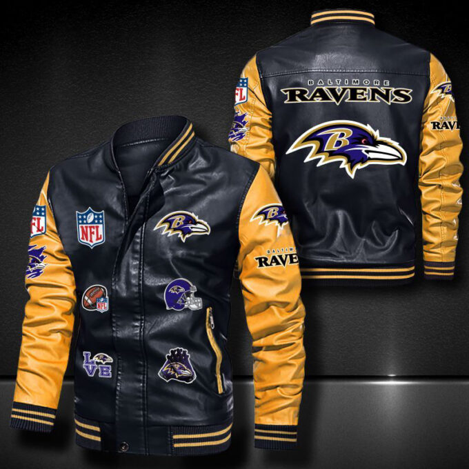 Baltimore Ravens Leather Bomber Jacket