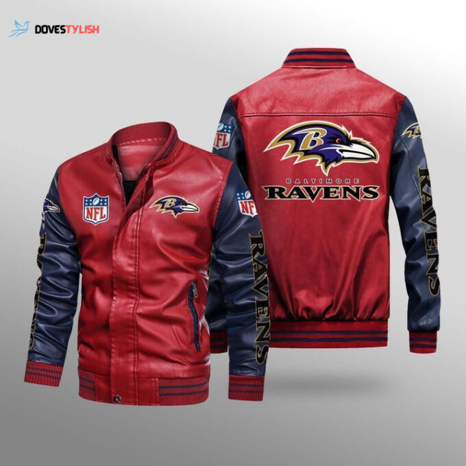 Baltimore Ravens Leather Bomber Jacket